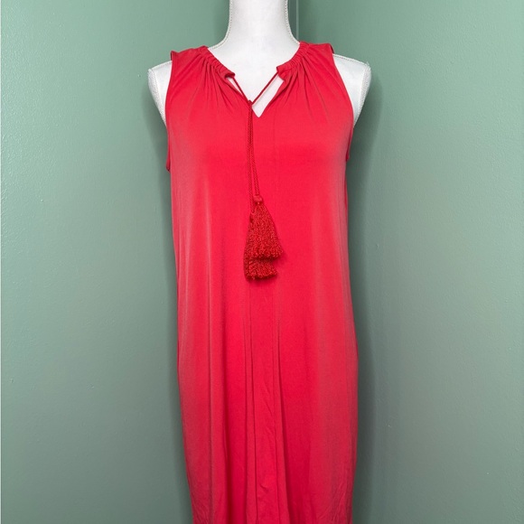 Michael Kors Dresses & Skirts - Michael Kors Red-dish -Orange Sleeveless Tassel-Trim Dress